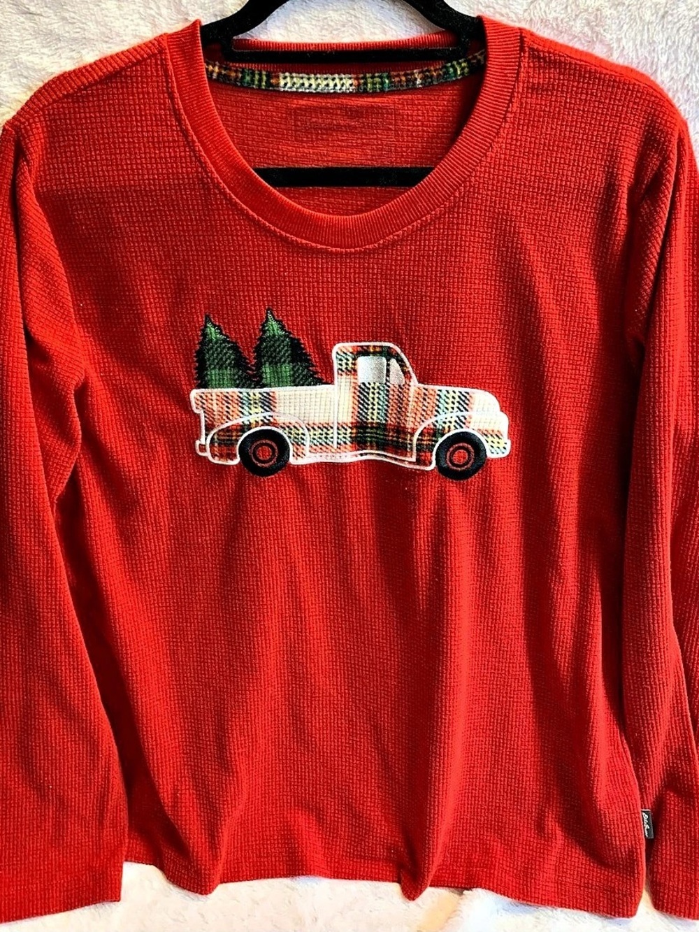 Eddie Bauer Red Truck Long Sleeve Thermal